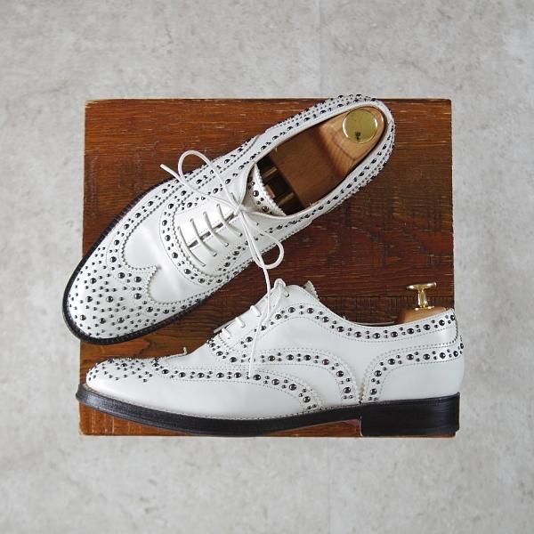 極美品★チャーチ(レディース) SIZE 36.5【同系モデル定価￥192,500-★BURWOOD MET 2/スタッズ】バーウッド/白/Church's★j439