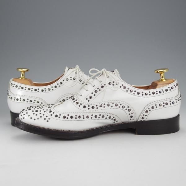 極美品★チャーチ(レディース) SIZE 36.5【同系モデル定価￥192,500-★BURWOOD MET 2/スタッズ】バーウッド/白/Church's★j439