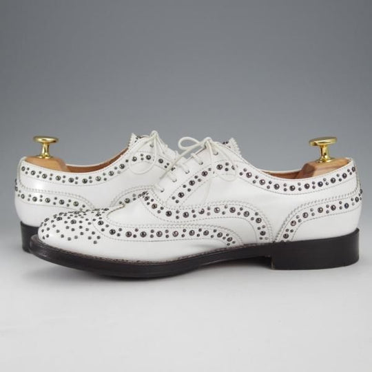 極美品★チャーチ(レディース) SIZE 36.5【同系モデル定価￥192,500-★BURWOOD MET 2/スタッズ】バーウッド/白/Church's★j439
