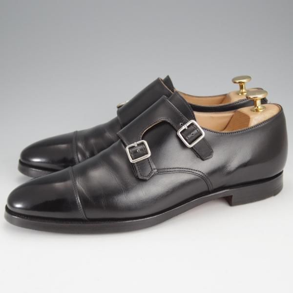 極上★クロケット&ジョーンズ UK7.5/US8D【貴重★ブルックスブラザーズ別注/Peal&co】341ラスト/ダブルモンク/黒/Crockett&Jones★j441