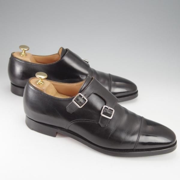極上★クロケット&ジョーンズ UK7.5/US8D【貴重★ブルックスブラザーズ別注/Peal&co】341ラスト/ダブルモンク/黒/Crockett&Jones★j441