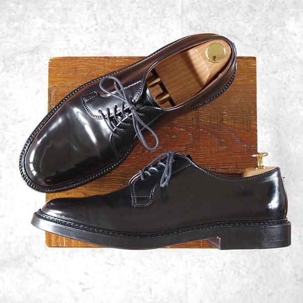 極美品★オールデン 8.5D【定価￥171,600-★コードバン仕様/9901】ユナイテッドアローズ別注/バリーラスト/プレーントゥ/黒/ALDEN★j442