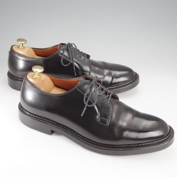 極美品★オールデン 8.5D【定価￥171,600-★コードバン仕様/9901】ユナイテッドアローズ別注/バリーラスト/プレーントゥ/黒/ALDEN★j442