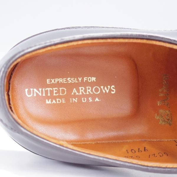 極美品★オールデン 8.5D【定価￥171,600-★コードバン仕様/9901】ユナイテッドアローズ別注/バリーラスト/プレーントゥ/黒/ALDEN★j442