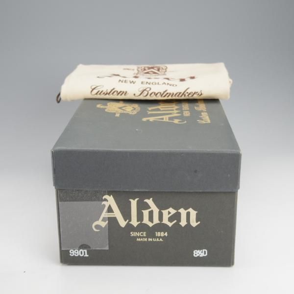 極美品★オールデン 8.5D【定価￥171,600-★コードバン仕様/9901】ユナイテッドアローズ別注/バリーラスト/プレーントゥ/黒/ALDEN★j442