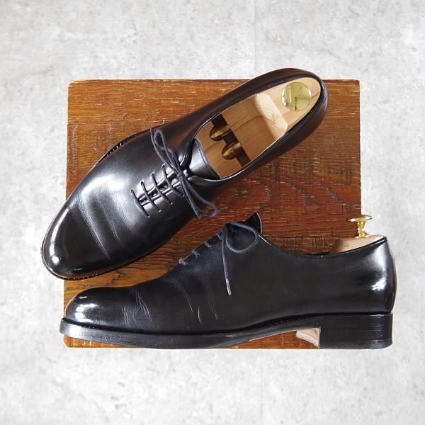 美品★(東欧)VASS/ヴァーシュ SIZE 39.5【貴重★Wholecut 5-eyelet/ホールカット】Fラスト/カーフ/黒/メンズ★j444