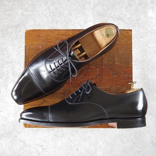 極美品★クロケット&ジョーンズ 7E【定価￥97,900-★HALLAM/348ラスト】ハラム/ストレートチップ/カーフ/黒/メンズ/Crockett&Jones★j447