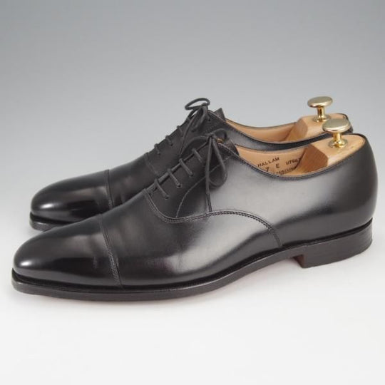 極美品★クロケット&ジョーンズ 7E【定価￥97,900-★HALLAM/348ラスト】ハラム/ストレートチップ/カーフ/黒/メンズ/Crockett&Jones★j447