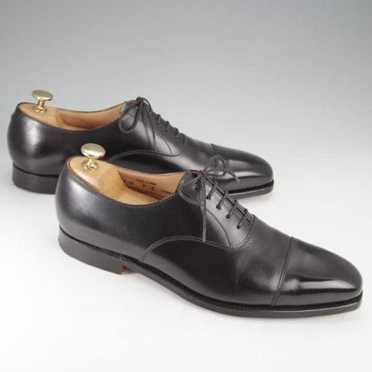 極美品★クロケット&ジョーンズ 7E【定価￥97,900-★HALLAM/348ラスト】ハラム/ストレートチップ/カーフ/黒/メンズ/Crockett&Jones★j447