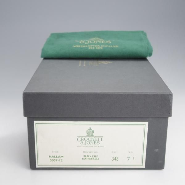極美品★クロケット&ジョーンズ 7E【定価￥97,900-★HALLAM/348ラスト】ハラム/ストレートチップ/カーフ/黒/メンズ/Crockett&Jones★j447