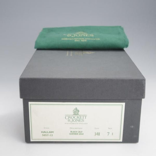 極美品★クロケット&ジョーンズ 7E【定価￥97,900-★HALLAM/348ラスト】ハラム/ストレートチップ/カーフ/黒/メンズ/Crockett&Jones★j447