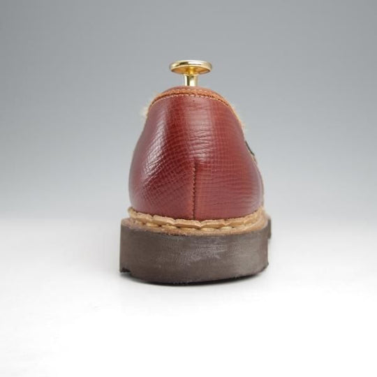 極美品★パラブーツ SIZE 7【貴重★フォック仕様(アザラシの毛皮)/ランス/REIMS】ビームス別注/コインローファー/茶/Paraboot★j451