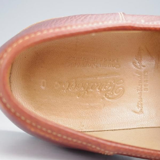 極美品★パラブーツ SIZE 7【貴重★フォック仕様(アザラシの毛皮)/ランス/REIMS】ビームス別注/コインローファー/茶/Paraboot★j451