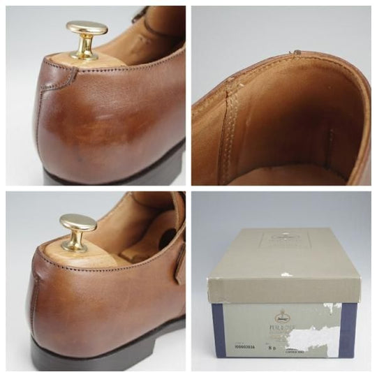 ★クロケット&ジョーンズ UK7.5/US8D【貴重★ブルックスブラザーズ別注/Peal&co】341ラスト/ダブルモンク/茶/Crockett&Jones★j454