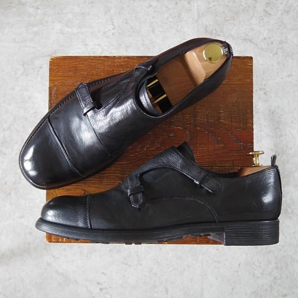 未使用★(伊製)オフィチーネ・クリエイティブ SIZE 41【定価￥69,300-★CHRONICLE/005/ダブルモンク】黒/OFFICINE CREATIVE★j455