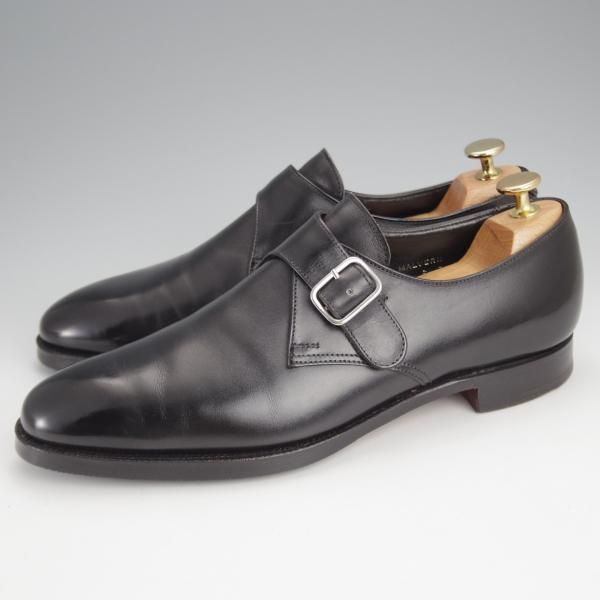 極上★クロケット&ジョーンズ 6.5E【定価￥94,600-★モンクストラップ/MALVERN】341ラスト/カーフ/黒/メンズ/Crockett&Jones★j458