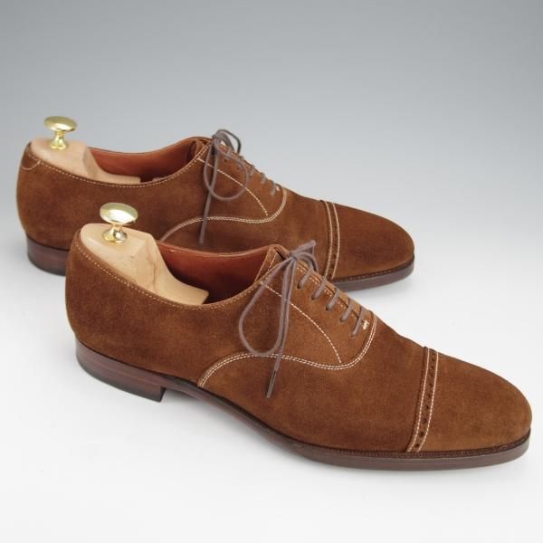 極上★クロケット&ジョーンズ 7D【ハンドグレードライン★MELCOMBE/363ラスト】パンチドキャップトゥ/スエード/茶/Crockett&Jones★j459