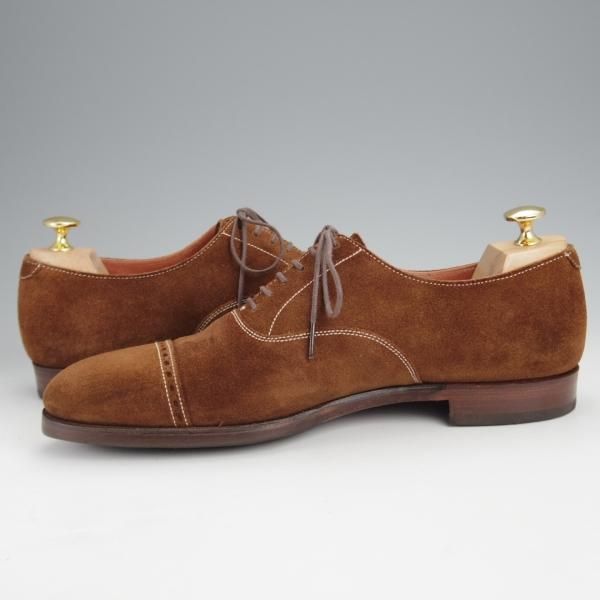極上★クロケット&ジョーンズ 7D【ハンドグレードライン★MELCOMBE/363ラスト】パンチドキャップトゥ/スエード/茶/Crockett&Jones★j459