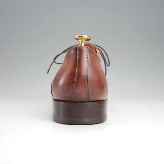 未使用★(伊)サントーニ SIZE 7.5【★オックスフォードシューズ/11541】カーフ/茶/メンズ/Santoni★j462