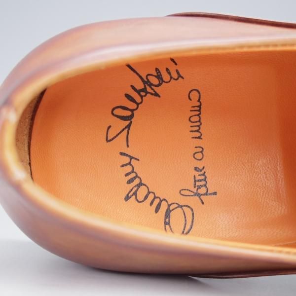 未使用★(伊)サントーニ SIZE 7.5【★オックスフォードシューズ/11541】カーフ/茶/メンズ/Santoni★j462