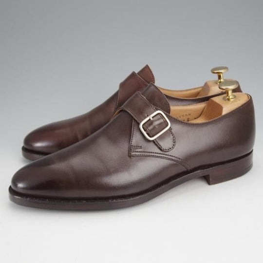 極上★クロケット&ジョーンズ 6.5E【定価￥94,600-★モンクストラップ/MALVERN】341ラスト/カーフ/濃茶/メンズ/Crockett&Jones★j463