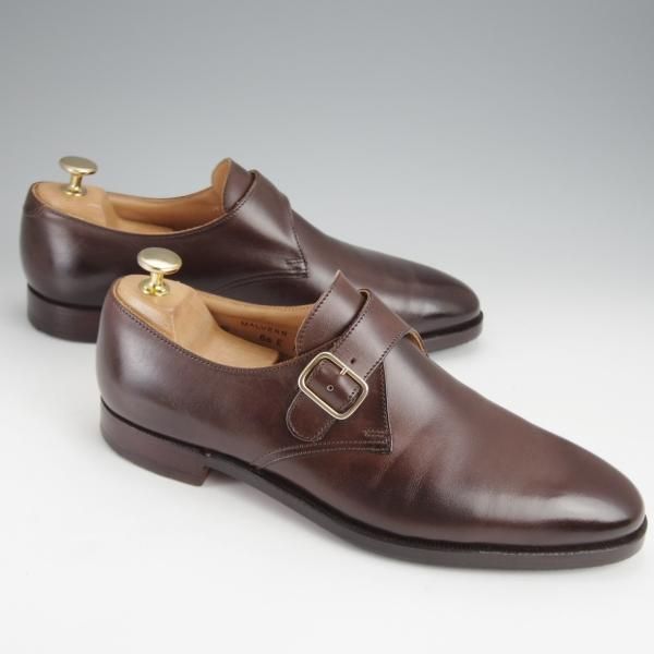 極上★クロケット&ジョーンズ 6.5E【定価￥94,600-★モンクストラップ/MALVERN】341ラスト/カーフ/濃茶/メンズ/Crockett&Jones★j463