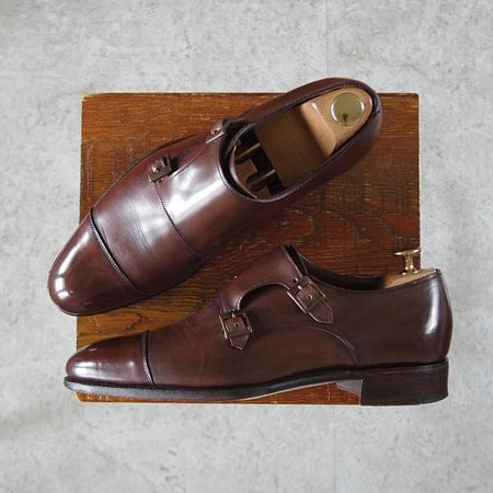 美品★(英)チーニー 6.5F【定価￥108,900-★インペリアルコレクション/HOLYROOD】208ラスト/ダブルモンク/カーフ/濃茶/CHEANEY★j464