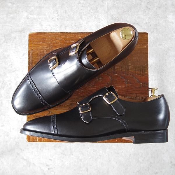 未使用★(英)ニュー&リングウッド SIZE 9【貴重★ダブルモンク/QA03】カーフ/黒/メンズ/リーガル/REGAL/New&Lingwood★j466