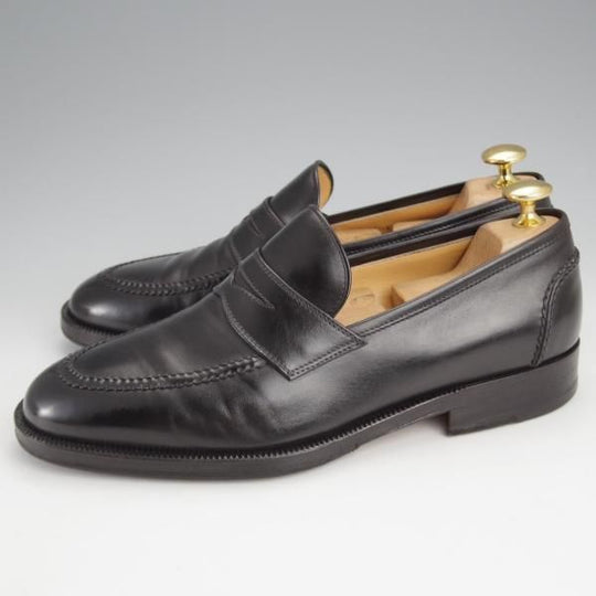 極上★(伊)タニノクリスチー SIZE 5.5【定価15万円以上★コインローファー/130524】カーフ/黒/メンズ/TANINO CRISCI★j469