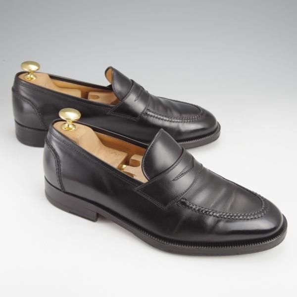 極上★(伊)タニノクリスチー SIZE 5.5【定価15万円以上★コインローファー/130524】カーフ/黒/メンズ/TANINO CRISCI★j469