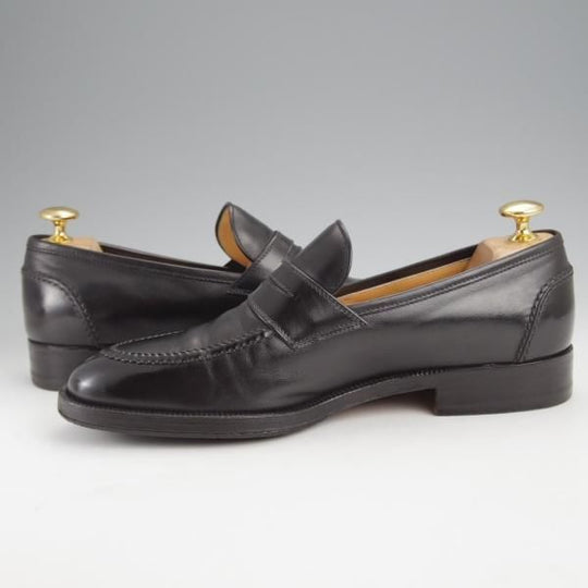 極上★(伊)タニノクリスチー SIZE 5.5【定価15万円以上★コインローファー/130524】カーフ/黒/メンズ/TANINO CRISCI★j469