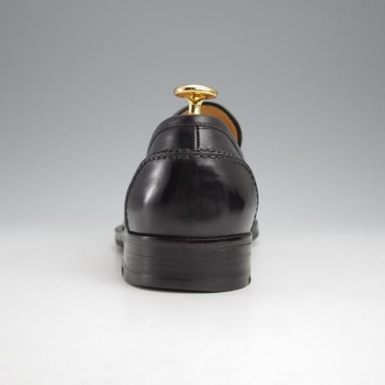 極上★(伊)タニノクリスチー SIZE 5.5【定価15万円以上★コインローファー/130524】カーフ/黒/メンズ/TANINO CRISCI★j469