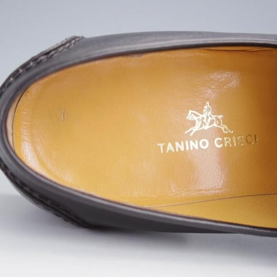 極上★(伊)タニノクリスチー SIZE 5.5【定価15万円以上★コインローファー/130524】カーフ/黒/メンズ/TANINO CRISCI★j469