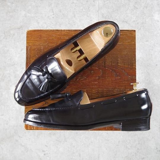 ★ジョンロブ ロンドン UK8程度【時価100万円程度★ビスポーク品/3つのロイヤルワラント時期】タッセルローファー/黒/JOHN LOBB★j473