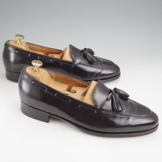 ★ジョンロブ ロンドン UK8程度【時価100万円程度★ビスポーク品/3つのロイヤルワラント時期】タッセルローファー/黒/JOHN LOBB★j473