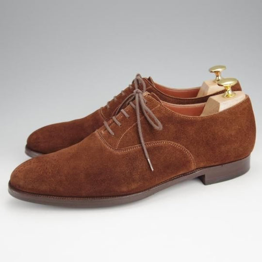 極上★クロケット&ジョーンズ 7D【ハンドグレードライン★CONWAY】オックスフォードシューズ/スエード/濃茶/Crockett&Jones★j474