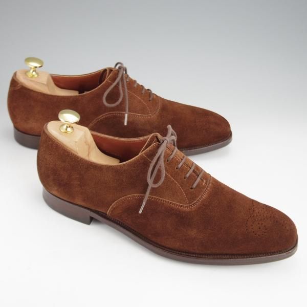 極上★クロケット&ジョーンズ 7D【ハンドグレードライン★CONWAY】オックスフォードシューズ/スエード/濃茶/Crockett&Jones★j474