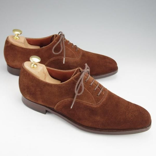 極上★クロケット&ジョーンズ 7D【ハンドグレードライン★CONWAY】オックスフォードシューズ/スエード/濃茶/Crockett&Jones★j474