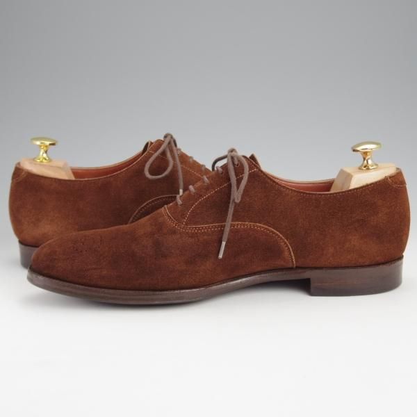 極上★クロケット&ジョーンズ 7D【ハンドグレードライン★CONWAY】オックスフォードシューズ/スエード/濃茶/Crockett&Jones★j474