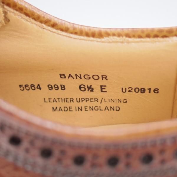 未使用★クロケット&ジョーンズ 6.5E【ダイナイトソール仕様★BANGOR/365ラスト】フルブローグ/濃茶/メンズ/Crockett&Jones★j475