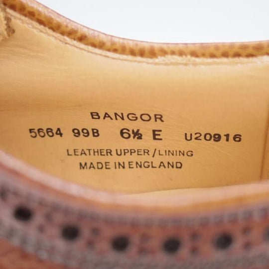 未使用★クロケット&ジョーンズ 6.5E【ダイナイトソール仕様★BANGOR/365ラスト】フルブローグ/濃茶/メンズ/Crockett&Jones★j475