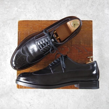 極美品★(伊)F.LLIジャコメッティ SIZE 39.5【定価￥97,900-★ハンドソーンウェルテッド製法/九分仕立て】FG126/黒/Giacometti★j476