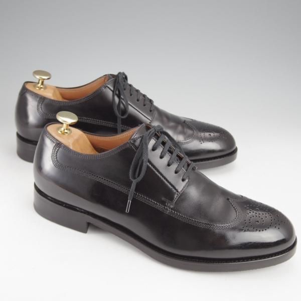 極美品★(伊)F.LLIジャコメッティ SIZE 39.5【定価￥97,900-★ハンドソーンウェルテッド製法/九分仕立て】FG126/黒/Giacometti★j476