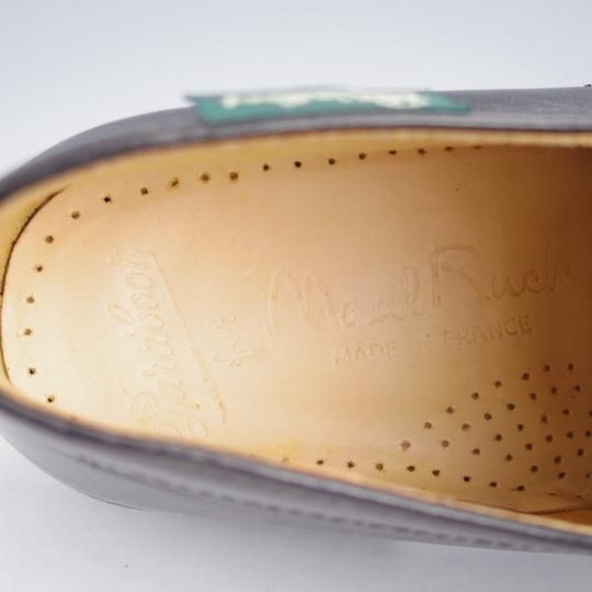 未使用★パラブーツ SIZE 6.5【貴重★レザーソール仕様/チャッカブーツ】モカシンブーツ/カーフ/黒/メンズ/Paraboot★j478