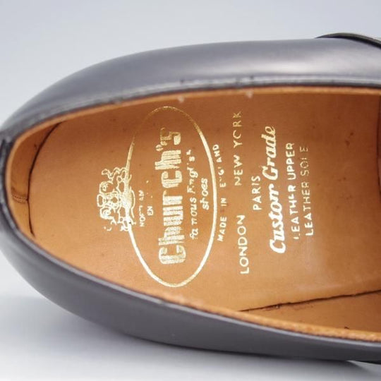 未使用★チャーチ 75F/UK7.5【現行定価￥181,500-★旧チャーチ/ブックバインダーカーフ】73ラスト/Westbury/3都市ロゴ/黒/Church's★j482