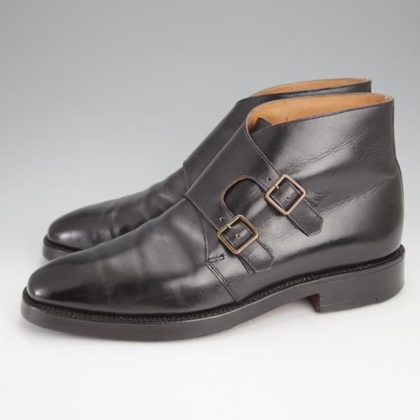 極上★クロケット&ジョーンズ UK6.5/US7E【★(米)ラルフローレン別注/Ralph Lauren】ダブルモンク/ブーツ/カーフ/黒/Crockett&Jones★j483