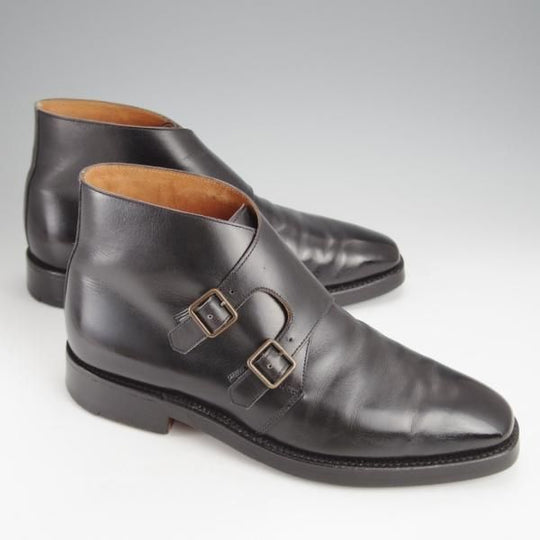 極上★クロケット&ジョーンズ UK6.5/US7E【★(米)ラルフローレン別注/Ralph Lauren】ダブルモンク/ブーツ/カーフ/黒/Crockett&Jones★j483