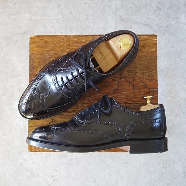 極上★チャーチ 60E/UK6【旧チャーチ★Henley/3都市ロゴ/149ラスト】フルブローグ/カーフ/黒/メンズ/Church's★j484