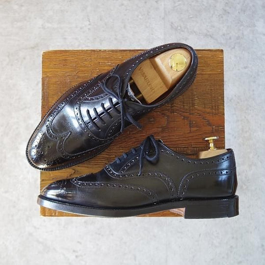 極上★チャーチ 60E/UK6【旧チャーチ★Henley/3都市ロゴ/149ラスト】フルブローグ/カーフ/黒/メンズ/Church's★j484