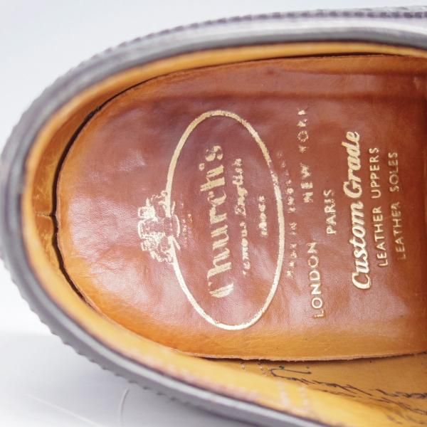 極上★チャーチ 60E/UK6【旧チャーチ★Henley/3都市ロゴ/149ラスト】フルブローグ/カーフ/黒/メンズ/Church's★j484